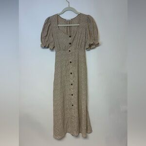 SIENNA SKY dress SZ S midi short puff sleeves Y2K 90's cottagecore fairy prairie